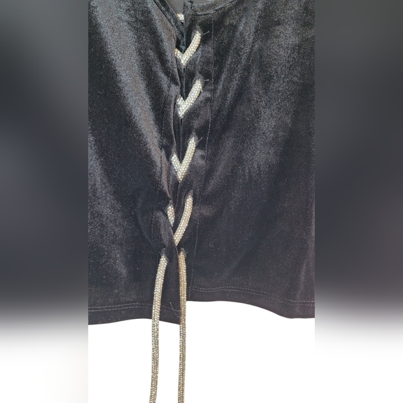 Love J Velour Crop Top Bejeweled Rope Ties - Picture 15 of 16